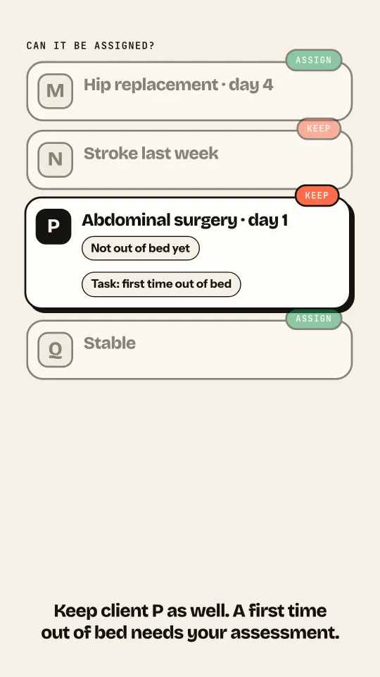 Two tasks to assign, two to keep