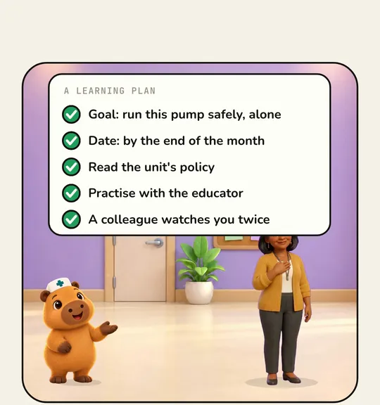 A learning plan with a goal and a date