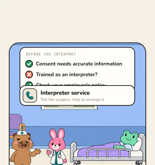 A surgeon asks you to interpret