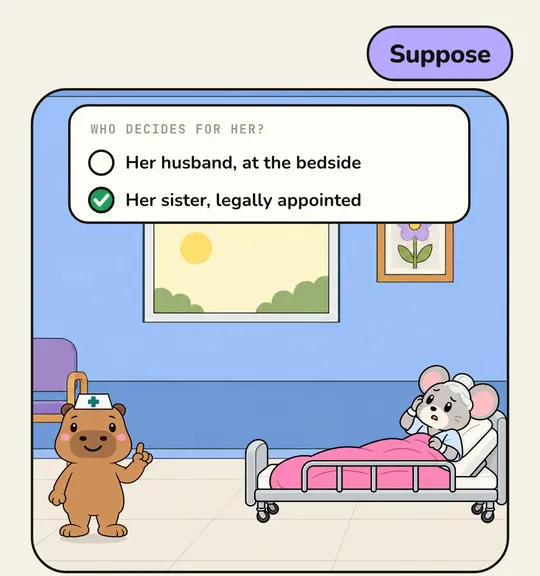 The legally appointed sister decides