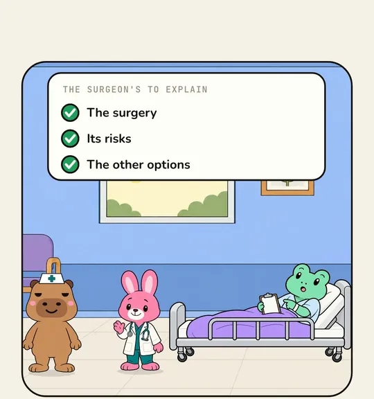 The surgeon's to explain